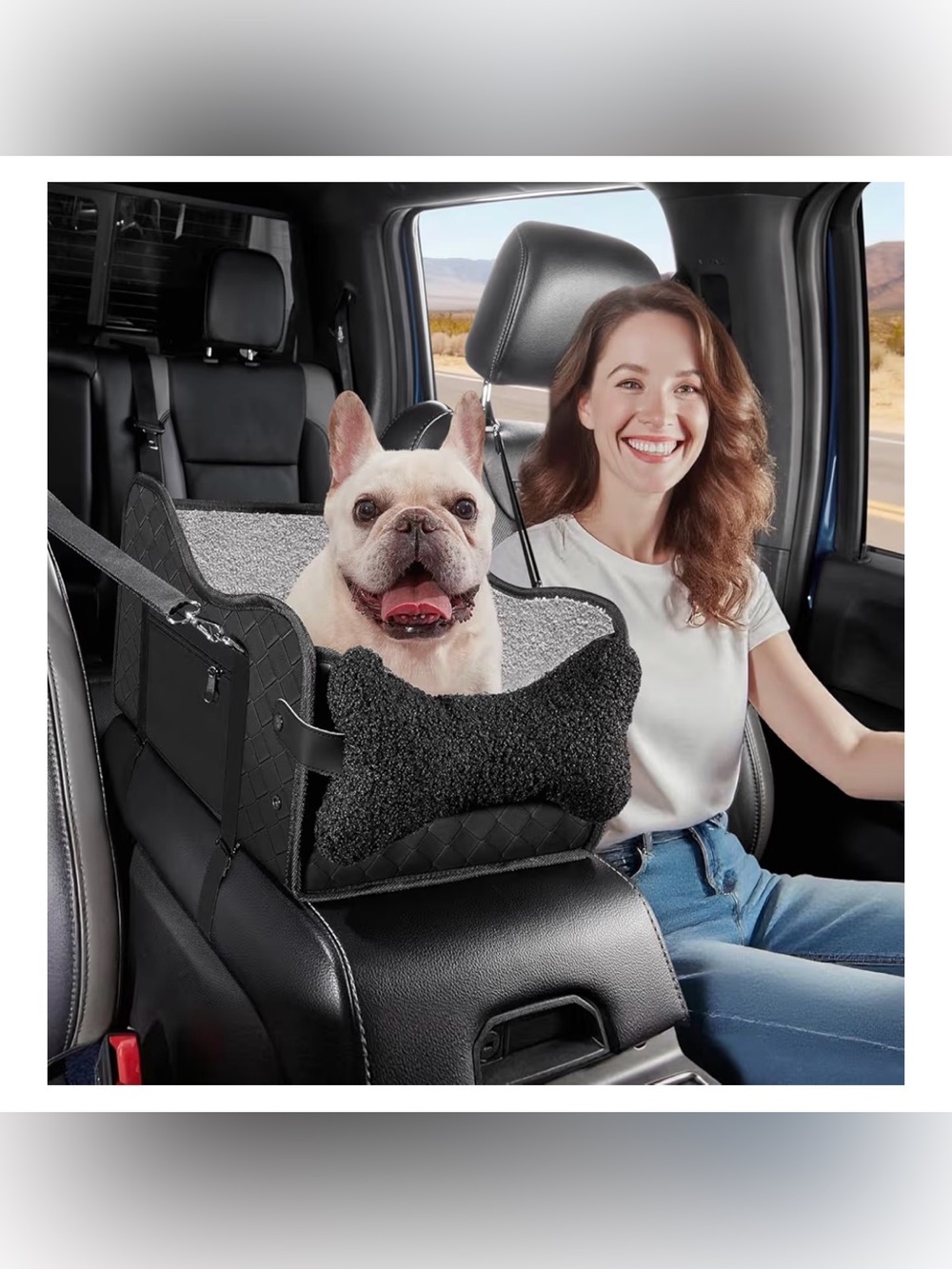 TKYZ Center Console Dog Car Seat For Small Dogs “IN THE COLOR GRAY”